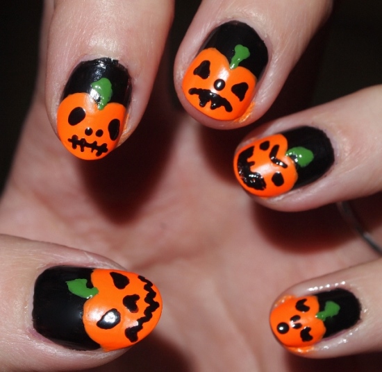 Halloween Pumpkin Nail Art Designs | Nail Design Ideaz