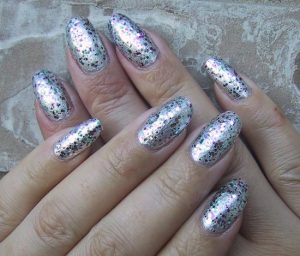 silver sparkle acrylic nails shapes