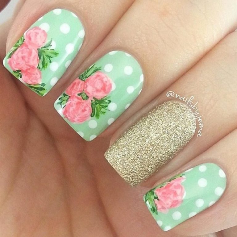 35 Vintage Floral Nails You Will Adore